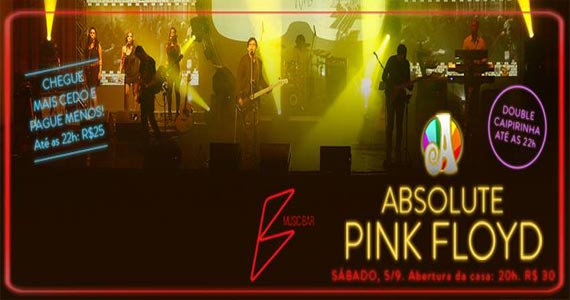 Banda Absolute Pink Floyd agita a noite do B Music Bar com muito Rock