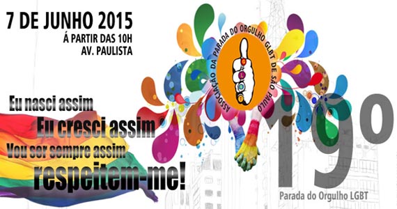 Avenida Paulista recebe no domingo 19ª Parada do Orgulho LGBT