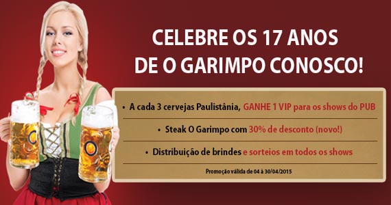 Garimpo realiza promoção da Cerveja Paulistânea e concorra a ingressos