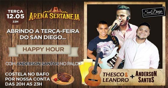 San Diego Bar recebe show de Thesco & Leandro e convidados a noite