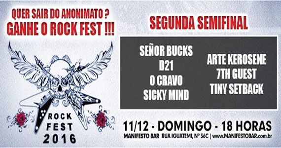 2° Semifinal do Rock Fest no Manifesto Bar