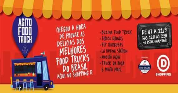 Shopping D recebe o circuito Agito Food Truck com entrada gratuita