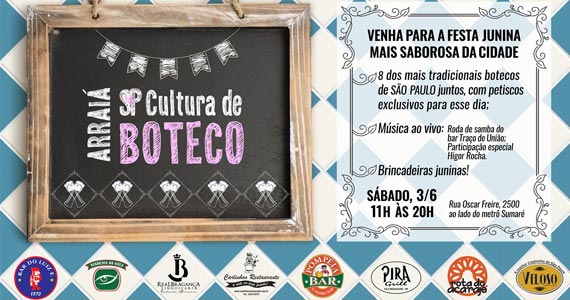Unibes Cultural recebe Festa Junina com petiscos de 8 botecos de SP