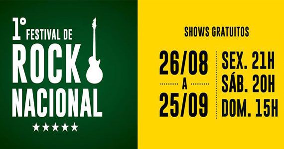 Show gratuitos no 1º Festival de Rock Nacional acontece no The Square
