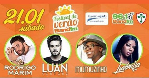 Portuguesa recebe Festival de Verão da Band FM com artistas variados