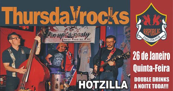 Republic Pub recebe os agitos da banda Hotzilla com muito pop rock