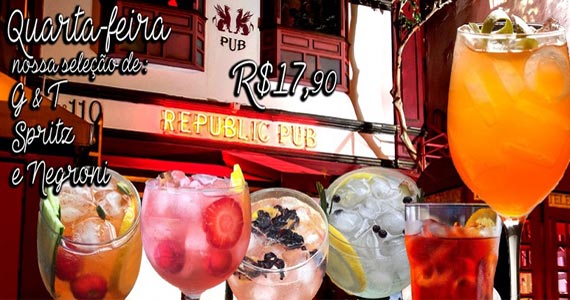 Republic Pub oferece happy hour com promoção de bebidas