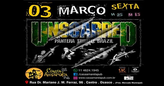 Pantera Tribute Brazil com a banda Unscarred na Casa Amarela Pub