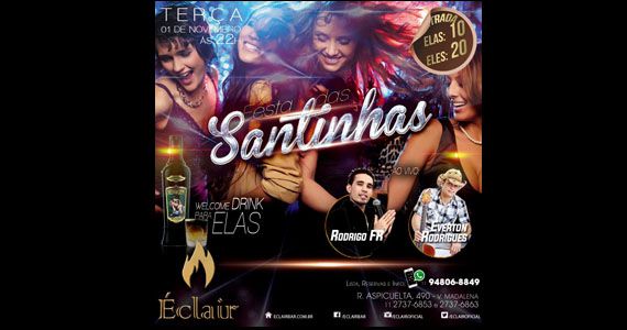 Festa das Santinhas com samba e sertanejo no Éclair Bar