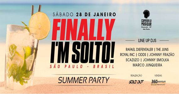 Café de la Musique Beach Club recebe a Finally I´m Solto! - Summer Par