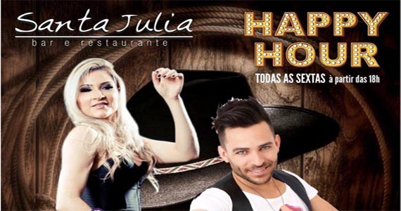 Os cantores Lucylla e Rodrigo Reys embalam o HH do Bar Santa Julia