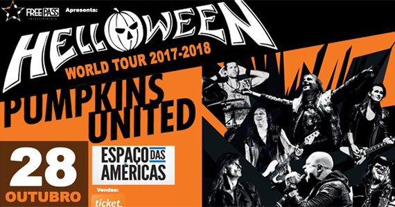 Sucessos de Helloween no palco do Espaço das Américas