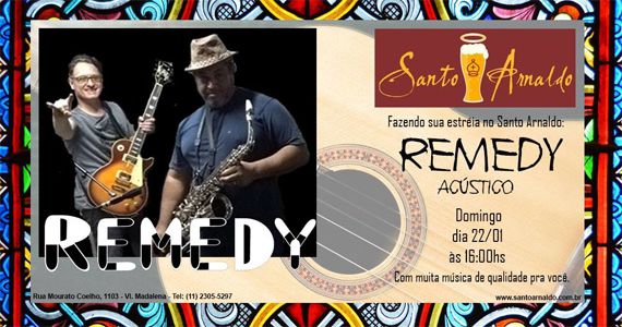 Domingo tem banda Remedy Acústico no Bar Santo Arnaldo