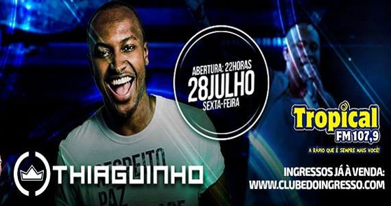 Thiaguinho apresenta sucessos do pagode no palco do Carioca Club