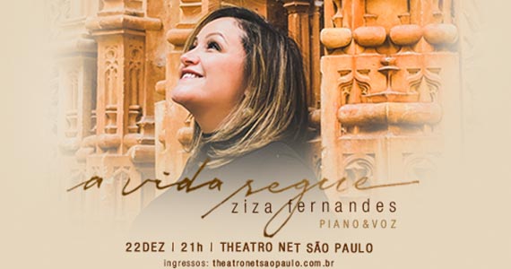 Theatro NET recebe cantora Ziza Fernandes