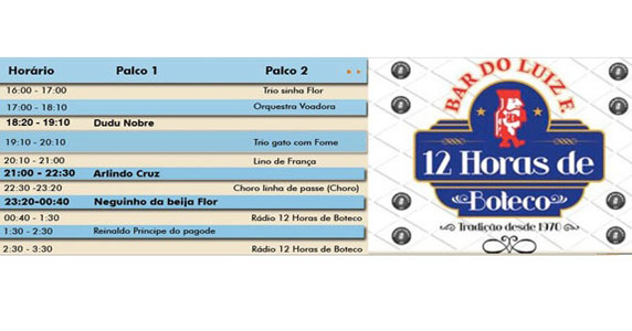 Ganhe Convites para 12 Horas de Boteco