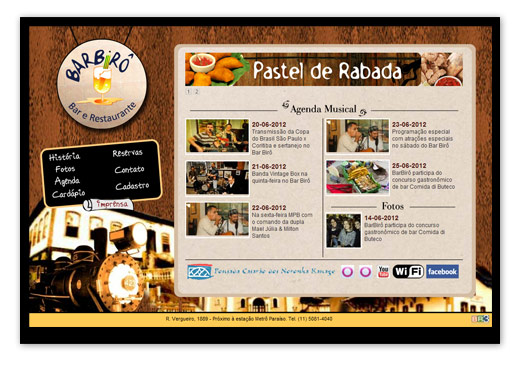 Site Barbirô Bar e Restaurante.
