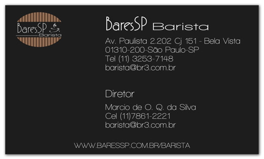 Cartão de visitas BaresSP Barista
