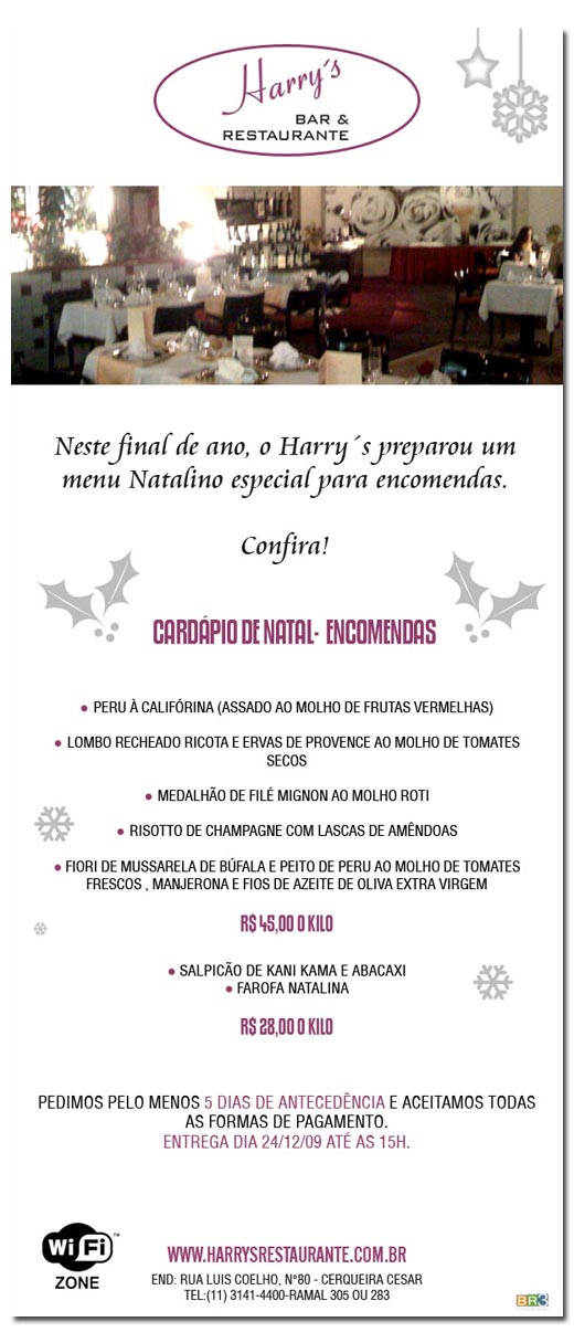 Email Marketing Harrys Restaurante