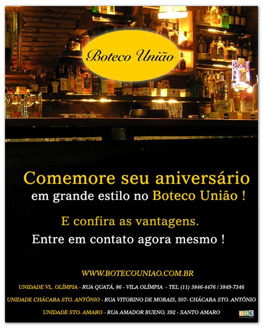 E-mail marketing de aniversário Boteco União