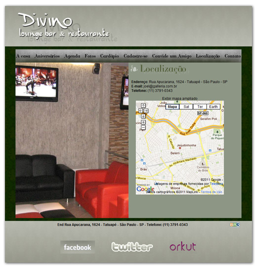 Site Divino Lounge Bar e Restaurante