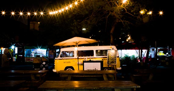 Butantan Food Park faz happy hour com chope artesanal da kombi Amarillo Volksbeer