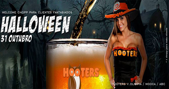 Hooters oferece chopp grátis para clientes fantasiados nesta quinta-feira de Halloween Eventos BaresSP 570x300 imagem