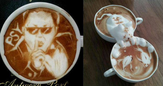 Com a espuma do leite, barista japonês faz Latte Art em 3D