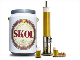 Skol lança barril com 5 litros de cerveja