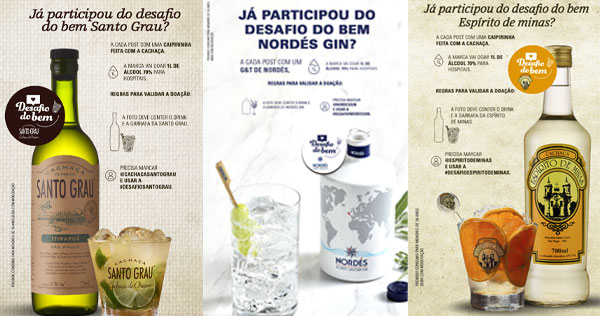 Marcas de cachaças criam correte do bem para doação de álcool Marcas de cachaças criam correte do bem para doação de álcool