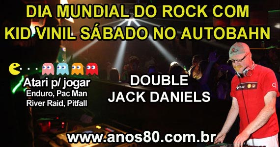 Kid Vinil agita a Festa que homenageia o Dia do Rock na Autobahn Autobahn realiza Festa em homenagem ao Dia do Rock com Kid Vinil