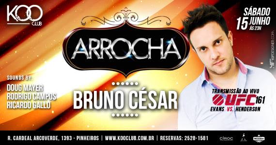 Koo Club recebe a festa Arrocha com o cantor Bruno César neste sábado