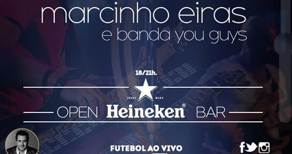 Apresentação de Marcinho Eiras e banda You Guys nesta quarta-feira no Dezoito Bar