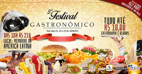 3ª Festival Gastronômico até R$ 10 no Memorial da América Latina 3ª Festival Gastronômico até R$ 10 no Memorial da América Latina