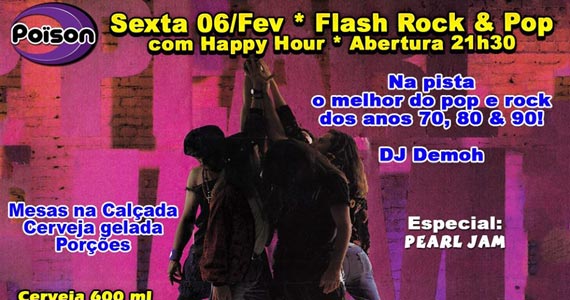 Flash Rock e Pop com DJ Demoh agitando a noite de sexta no Poison Bar e Balada Eventos BaresSP 570x300 imagem