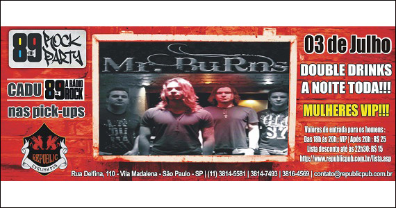 Republic Pub recebe a banda Mr. Burns na quinta-feira - Rota do Rock Eventos BaresSP 570x300 imagem