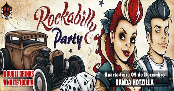 Festa Rockabilly Party com a banda Hotzilla agitando a quarta do Republic pub Eventos BaresSP 570x300 imagem