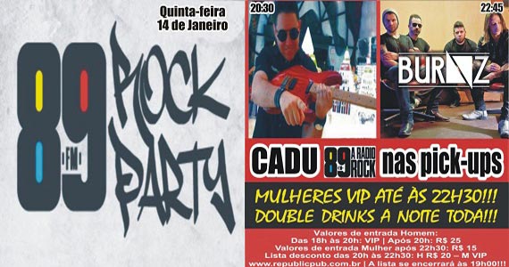 Banda Burnz comanda a noite com muito rock no Republic Pub