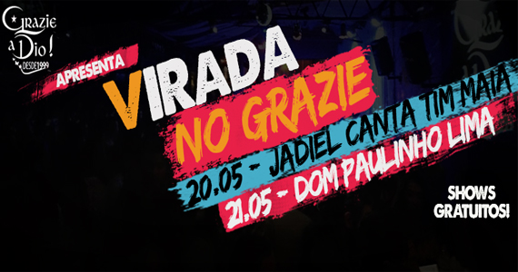 Virada no Grazie a Dio com shows gratuitos de Jadiel cantando Tim Maia