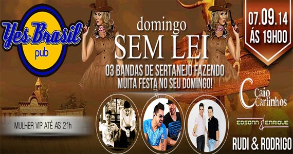 Edsonn & Enrique, Rudi & Rodrigo e Caio & Carlinhos comandam o domingo do Yes Brasil Pub Eventos BaresSP 570x300 imagem