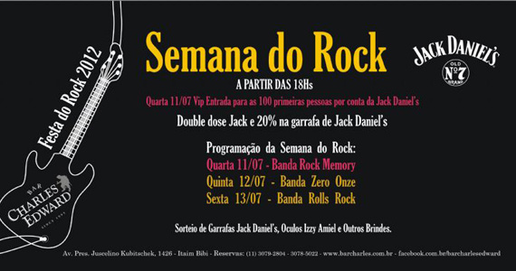 Bar Charles Edward celebra o Dia Mundial do Rock com programação especial