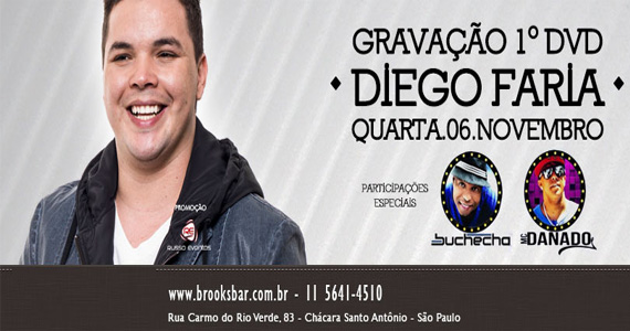 Diego Faria grava seu primeiro DVD na Brook's com Buchecha e MC Danado