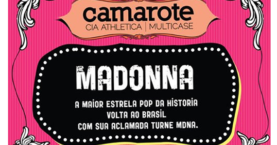 Camarote exclusivo da Cia Athlética para o show da popstar Madonna. no Morumbi