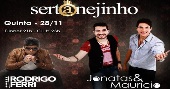 Festa Sertanejinho com Rodrigo Ferri e Jonatas & Mauricio nesta quinta-feira no Club A São Paulo Eventos BaresSP 570x300 imagem