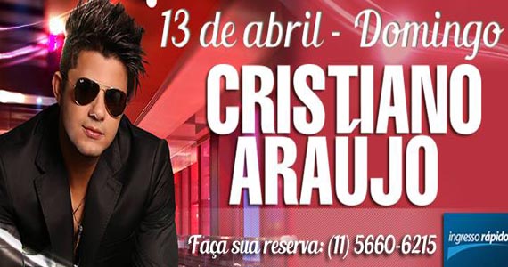 O cantor sertanejo Cristiano Araújo se apresenta neste domingo no Coração Sertanejo 