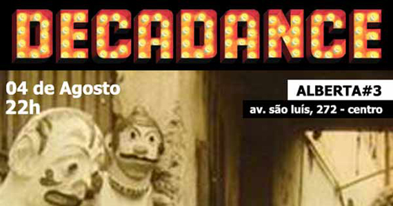 Festa Decadance traz o DJ Francisco Mitkus com muito indie rock no Alberta #3