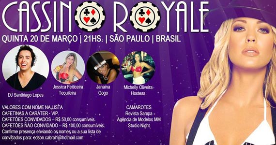 Festa Cassino Royale acontece nesta quinta na Mansão Rao