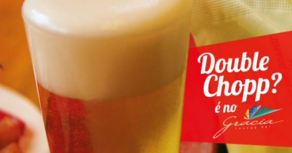 Terça-feira é dia de promoção de Double Chopp no Gràcia Bar 