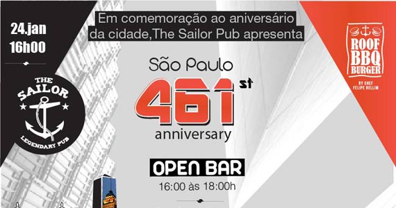 Em comemoração ao aniversário da cidade, The Sailor apresenta São Paulo 461 Anniversary Eventos BaresSP 570x300 imagem