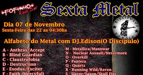 DJ Edison comanda a noite de sexta com muito metal e rock no Fofinho Rock Bar Eventos BaresSP 570x300 imagem